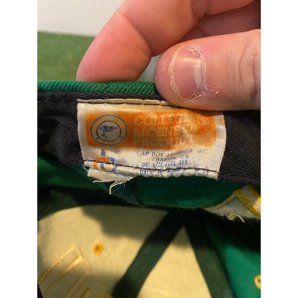 Vintage Oregon Ducks hat cap snap back green yellow bubble letter graffiti mens - Picture 9 of 9